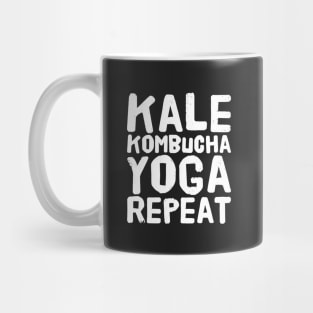 Kale kombucha yoga repeat Mug